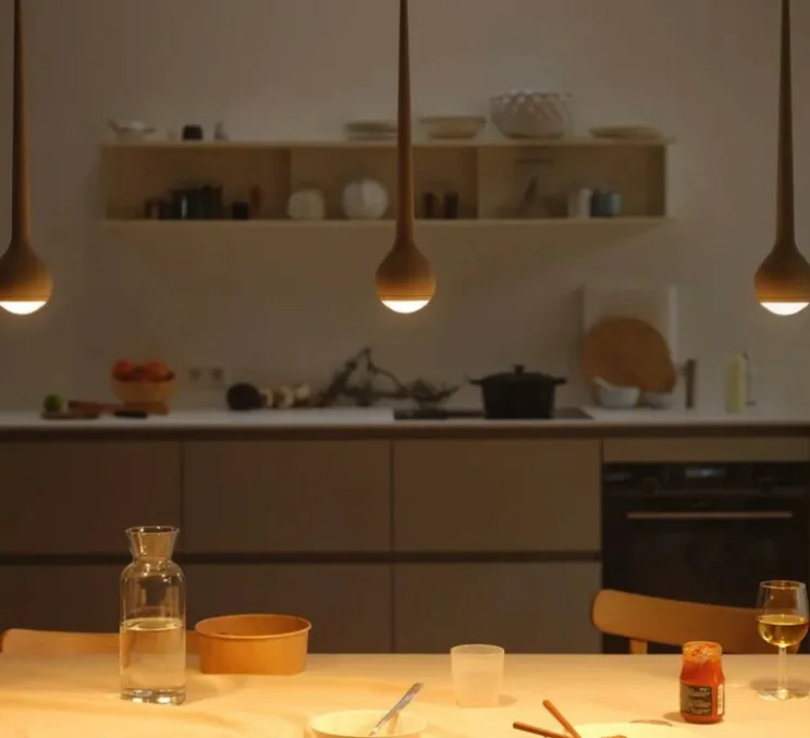 Suspension, Falling Sun In - Sunset Dimming Sun, orange, LED, dim, 2700K, 850 lm, Ø8cm, H45cm - Grau