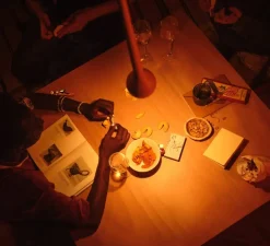 Suspension, Falling Sun Up - Sunset Dimming Sun, orange, LED, dim, 2700K, 850 lm, Ø8cm, H45cm - Grau