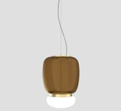 Suspension, Faro SP G, marron, laiton, LED, dim, 2700K, 2000 lm, Ø29cm, H40,5cm - Vistosi
