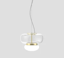 Suspension*Vistosi Suspension, Faro SP P, , LED, dim, 2700K, 2000 lm, Ø35cm, H27,5cm - cristal, laiton