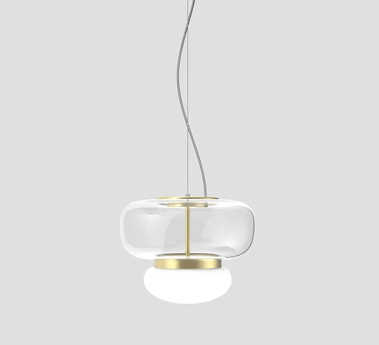 Suspension*Vistosi Suspension, Faro SP P, , LED, dim, 2700K, 2000 lm, Ø35cm, H27,5cm - cristal, laiton