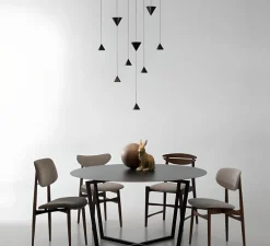 Suspension, Filomena, noir, LED, dim, 3000K, 2728 lm, Ø11cm, H107cm - Karman