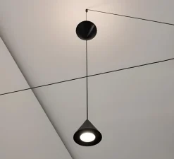 Suspension, Filomena, noir, LED, dim, 3000K, 2728 lm, Ø11cm, H107cm - Karman