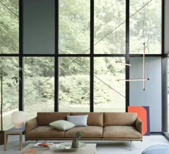 Suspension*Muuto Suspension, Fine, , LED, dim, 2700K, 1200 lm, L120cm, H1,8cm - rouge foncé