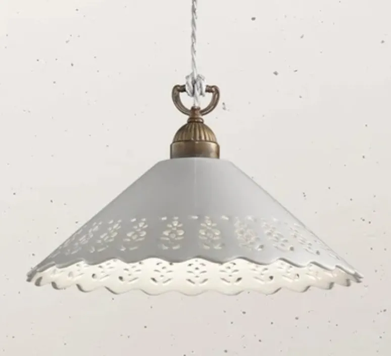 Suspension*Il Fanale Suspension, Fior Di Pizzo 09, , Ø40cm, H23cm - blanc, laiton brut