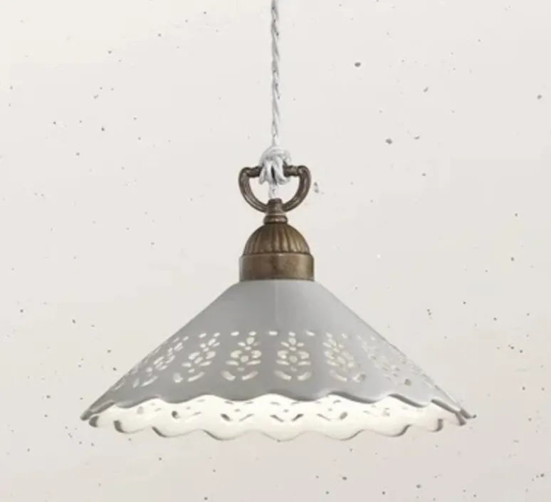 Suspension*Il Fanale Suspension, Fior Di Pizzo 08, , Ø30cm, H20cm - blanc, laiton brut