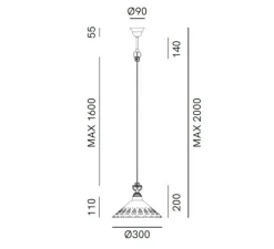 Suspension*Il Fanale Suspension, Fior Di Pizzo 08, , Ø30cm, H20cm - blanc, laiton brut
