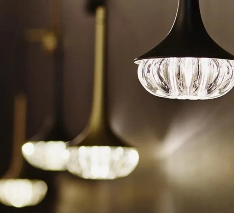 Suspension*CVL Suspension, Fléa, , Ø11cm, H24,5cm - Laiton, transparent