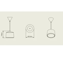 Suspension, Flame Bold, vert olive mat, câble noir, IP44, LED, dim, 2700K, 800 lm, Ø21cm, H17,6cm - Pott