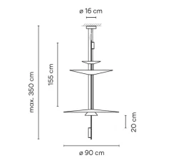 Suspension*Vibia Suspension, flamingo 1560, , LED dimmable, 2700K, 1662lm, Ø90cm, H75cm - graphite