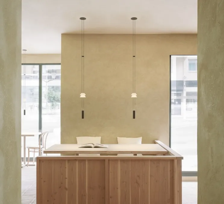 Suspension, Flamingo mini 1580, blanc et noir, LED, dim, 2700K, 726 lm, Ø9cm, H93cm - Vibia