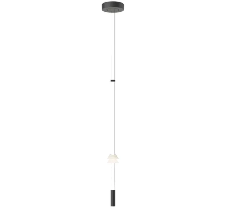 Suspension, Flamingo mini 1580, blanc et noir, LED, dim, 2700K, 726 lm, Ø9cm, H93cm - Vibia