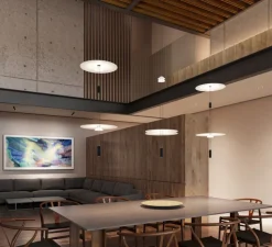 Suspension*Vibia Suspension, Flamingo mini 1590, , LED, dim, 2700K, 1152 lm, Ø45cm, H125cm - blanc et noir