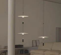 Suspension*Vibia Suspension, Flamingo mini 1590, , LED, dim, 2700K, 1152 lm, Ø45cm, H125cm - blanc et noir