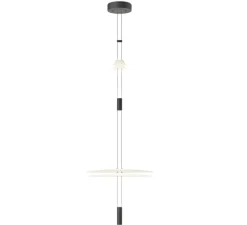 Suspension*Vibia Suspension, Flamingo mini 1590, , LED, dim, 2700K, 1152 lm, Ø45cm, H125cm - blanc et noir
