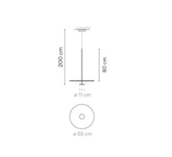 Suspension*Vibia Suspension, Flat 5940, cassé, LED, dim, 2700K, 1740 lm, Ø55cm, H80cm - blanc
