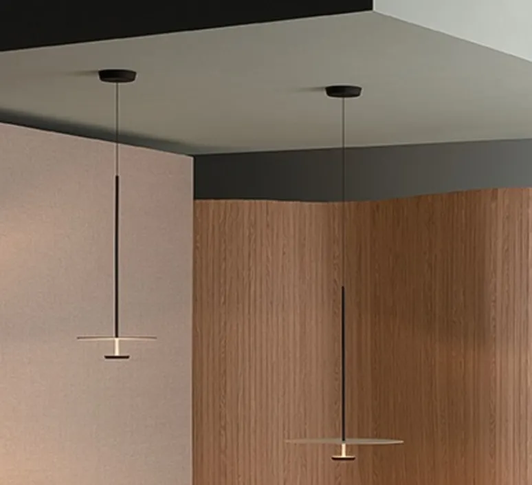 Suspension*Vibia Suspension, Flat 5935, , LED, dim, 2700K, 1740 lm, Ø40cm, H80cm - blanc cassé