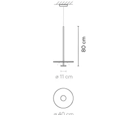 Suspension*Vibia Suspension, Flat 5935, , LED, dim, 2700K, 1740 lm, Ø40cm, H80cm - blanc cassé