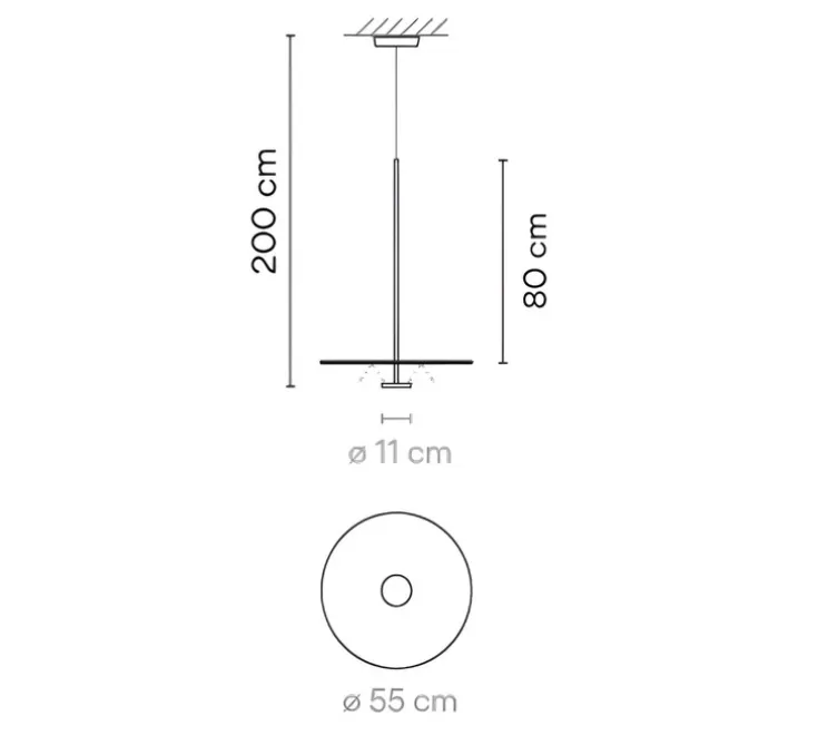 Suspension, Flat 5940, terracotta, LED, dim, 2700K, 1740 lm, Ø55cm, H80cm - Vibia
