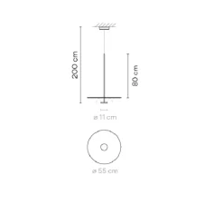Suspension*Vibia Suspension, Flat 5940, , LED, dim, 2700K, 1740 lm, Ø55cm, H80cm - vert