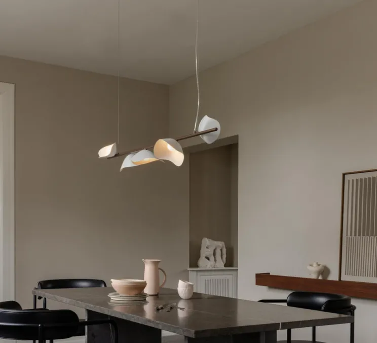 Suspension, Florii 5 Linear, blanc, bronze, LED, dim, 2700K, 1540 lm, L120cm, H400cm - Nuura