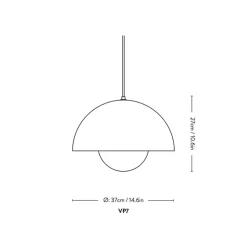 Suspension, FlowerPot VP7, gris mat, Ø37cm, H27cm - Andtradition