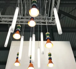 Suspension*Slide Suspension, Flux hanging, , LED, 3000k, Ø5cm, H64cm - blanc