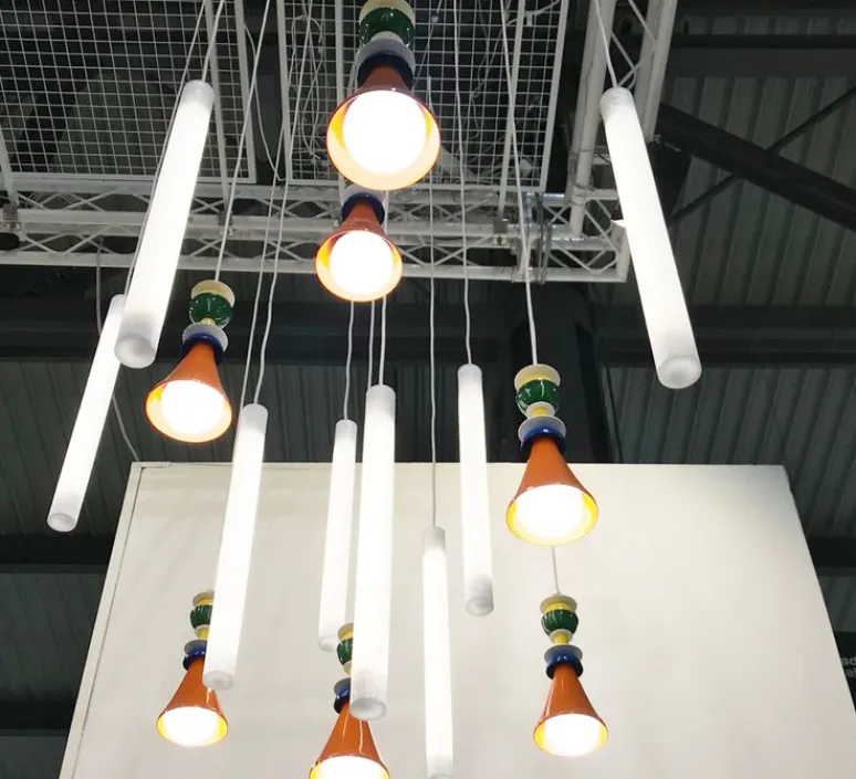 Suspension*Slide Suspension, Flux hanging, , LED, 3000k, Ø5cm, H64cm - blanc