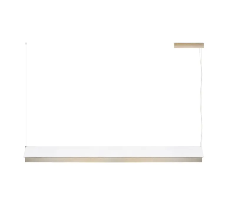 Suspension*Contardi Suspension, Fly 120, , LED, dim, 2700K, 4800 lm, L120cm, H18,8cm - nickel doré satiné, blanc