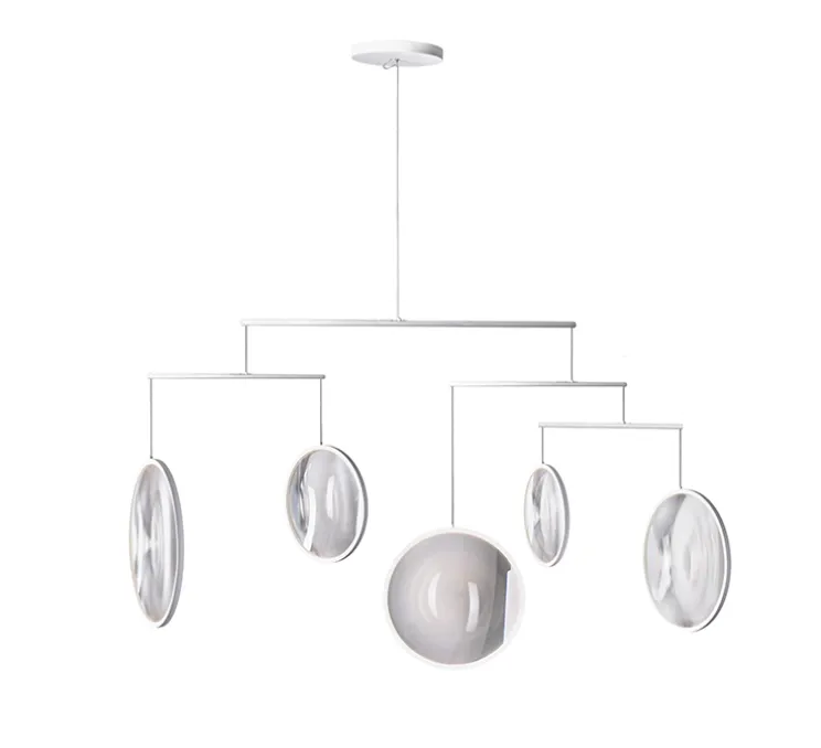 Suspension, Focus x5, blanc, LED, dim, 2700K, 3180 lm, L160,8cm, H131cm - DCW éditions Paris