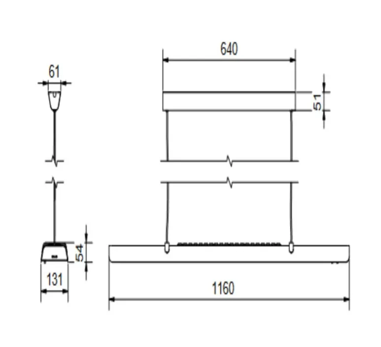 Suspension*Belid Suspension, Fold office G2, , LED, dim, 3000K, 5200 lm, L116cm, H5,4cm - blanc