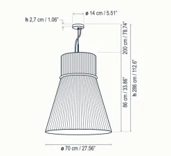 Suspension*Bover Suspension, Folie S/70, , Ø70cm, H86cm - blanc
