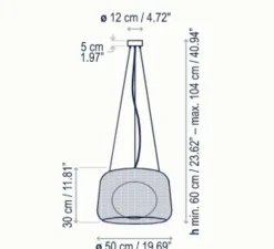 Suspension, Fora S, blanc, abat-jour beige, IP66, LED, dim, 2700K, 2064 lm, Ø50cm, H30cm - Bover