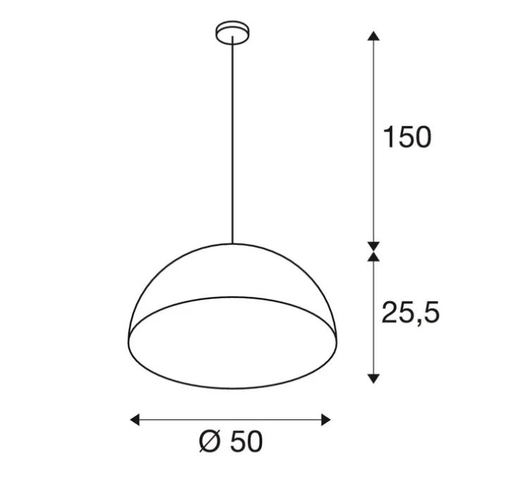 Suspension, Forchini 50, noir, laiton, Ø50cm, H25,5cm - Slv
