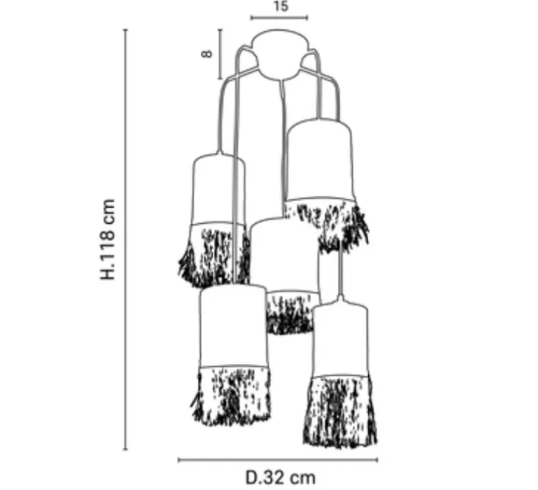 Suspension*Market Set Suspension, Formentera 5L, , Ø 32cm, H118cm - naturel