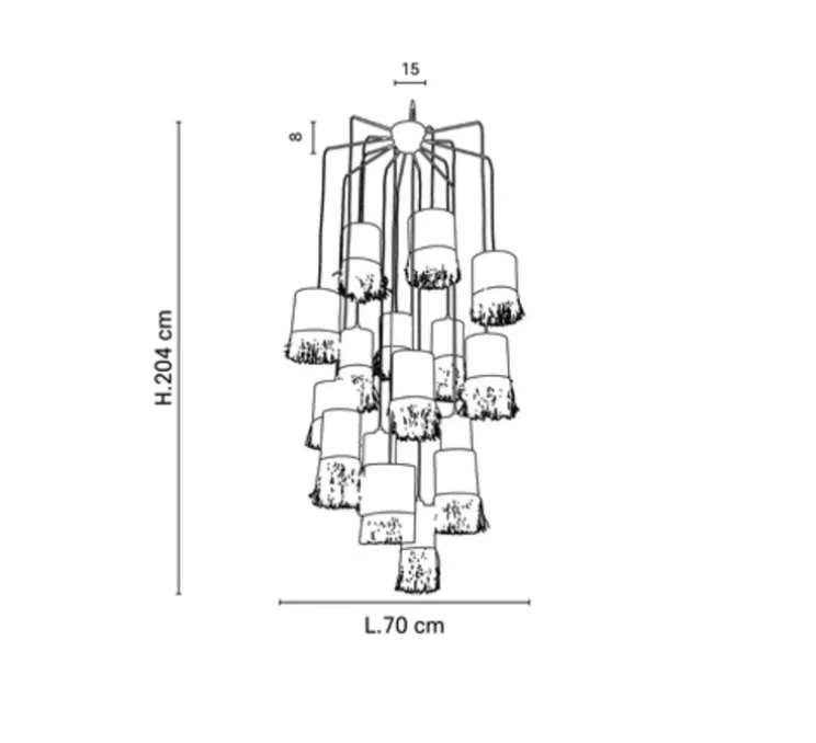 Suspension, Formentera 16l, naturel, Ø70cm, H204cm - Market Set