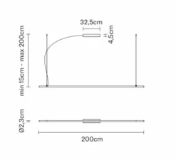 Suspension, Freeline F44, bronze, IP40, LED, dim, 2700K, lm, Ø2,3cm, H200cm - Fabbian