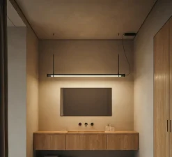 Suspension*Marset Suspension, Fris 155, , LED, dim, 2700K, 3570 lm, Ø6cm, L215cm - noir
