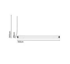 Suspension*Marset Suspension, Fris 155, , LED, dim, 2700K, 3570 lm, Ø6cm, L215cm - noir