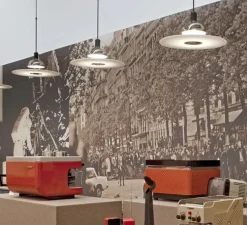 Suspension, Frisbi, chrome, blanc, Ø60cm, H73cm - Flos