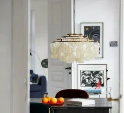 Suspension, Fun 10DM, laiton, blanc, Ø57cm, H38cm - Verpan