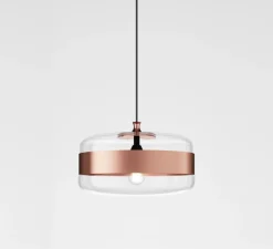 Suspension, Futura SP G, rose satiné, cristal, Ø40cm, H25cm - Vistosi