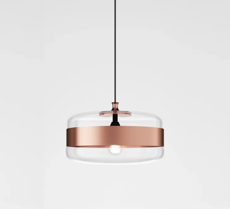 Suspension, Futura SP G, rose satiné, cristal, Ø40cm, H25cm - Vistosi