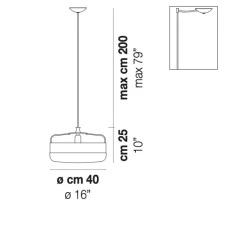 Suspension*Vistosi Suspension, Futura SP G, , Ø40cm, H25cm - verre fumé