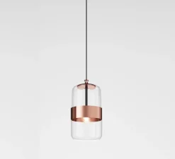 Suspension*Vistosi Suspension, Futura SP M, , Ø23cm, H44cm - rose satiné, cristal