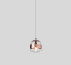 Suspension, Futura SP P, rose satiné, cristal, Ø20cm, H24cm - Vistosi