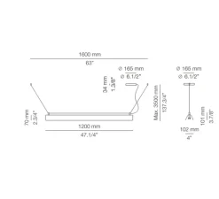 Suspension*Estiluz Suspension, Gada T-3925S, , L120cm, H7cm - bois