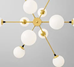 Suspension*Stilnovo Suspension, Galassia, , L90,5cm, H96cm - blanc et or