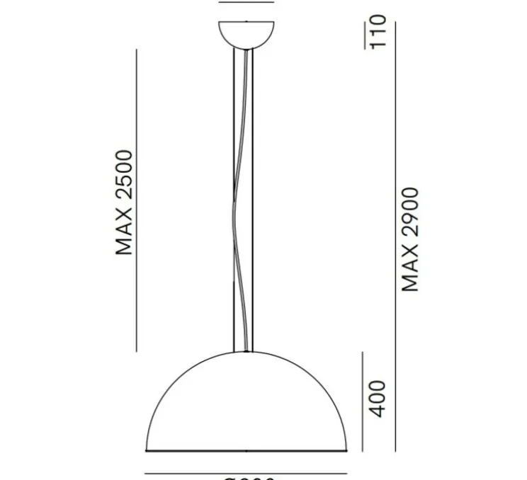 Suspension, Galileo 251.06.FF, fer antique, Ø80cm, H40cm - Il Fanale