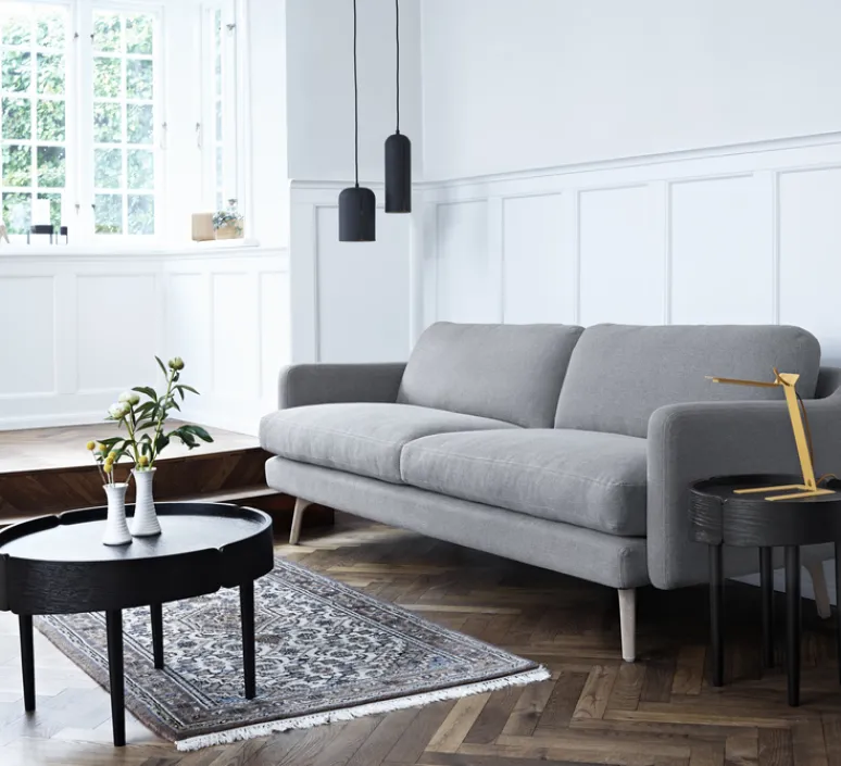 Suspension*Woud Suspension, Gap, tall, noir, intérieur laiton, LED, Ø10cm, H30cm - noir, laiton